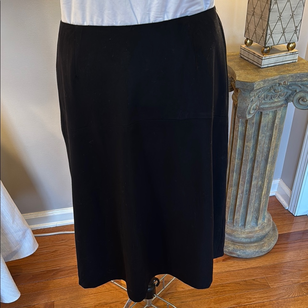 TALBOTS 16W Black Fully Lined Wool Skirt